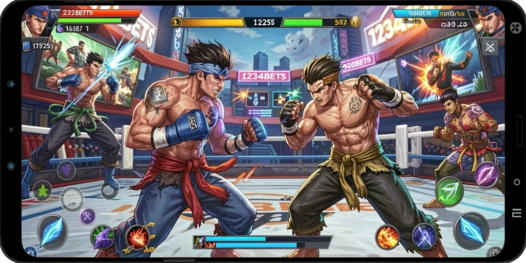 Tampilan gameplay seru dari pertarungan di 1234BETS.