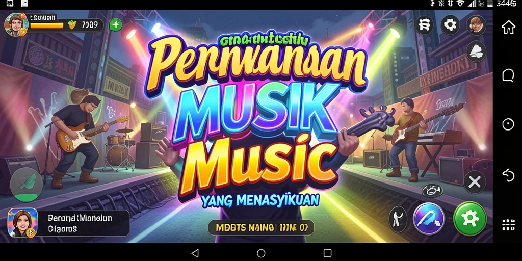 Tampilan seru gameplay 3446 dengan berbagai pilihan lagu.
