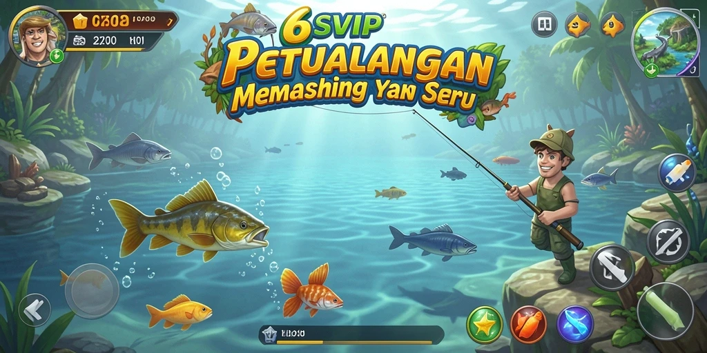 Tampilan penuh aksi dari gameplay memancing di 6SVIP.