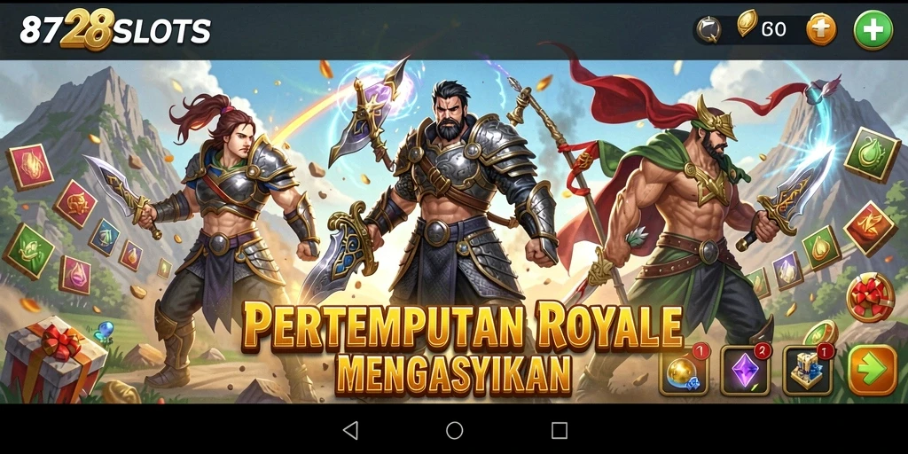 Screenshot gameplay 8728SLOTS yang menunjukkan aksi pertempuran yang mendebarkan.