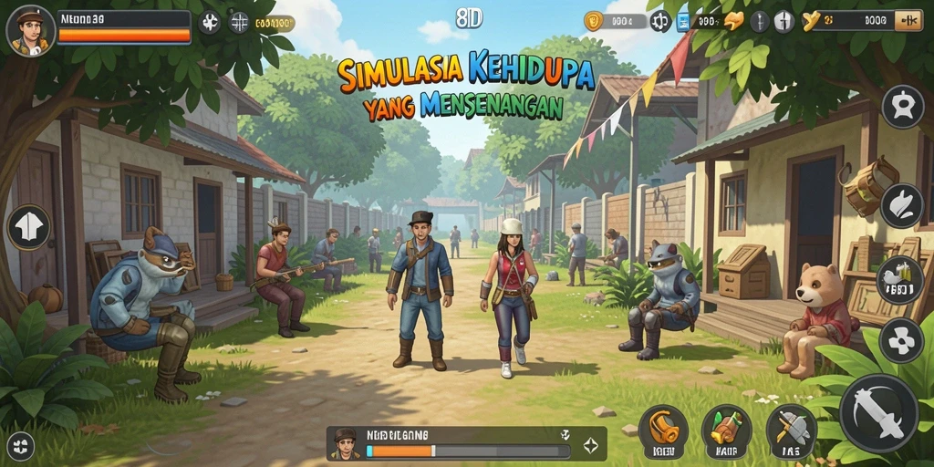 Tampilan gameplay 8ID dengan interaksi karakter yang menarik.