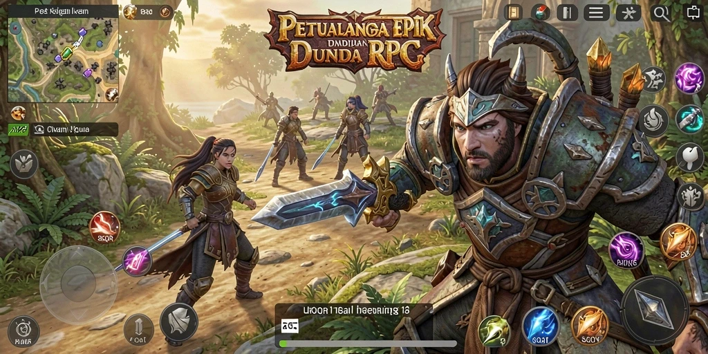 Tangkapan layar 8QR memperlihatkan aksi seru dalam pertempuran RPG.