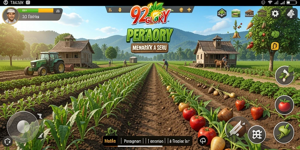 Tangkapan layar <strong>92GLORY</strong> menampilkan aktivitas seru dalam bertani.