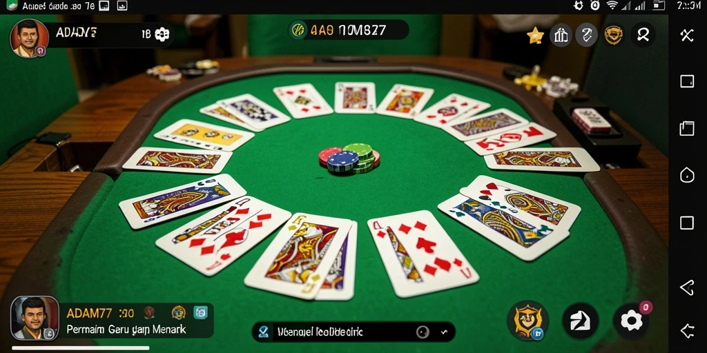 Tampilan screenshot utama ADAM77 dengan gameplay Gaple yang menarik.