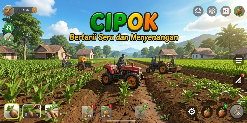 Gameplay seru bertani di CIPOK, penuh warna dan interaksi.