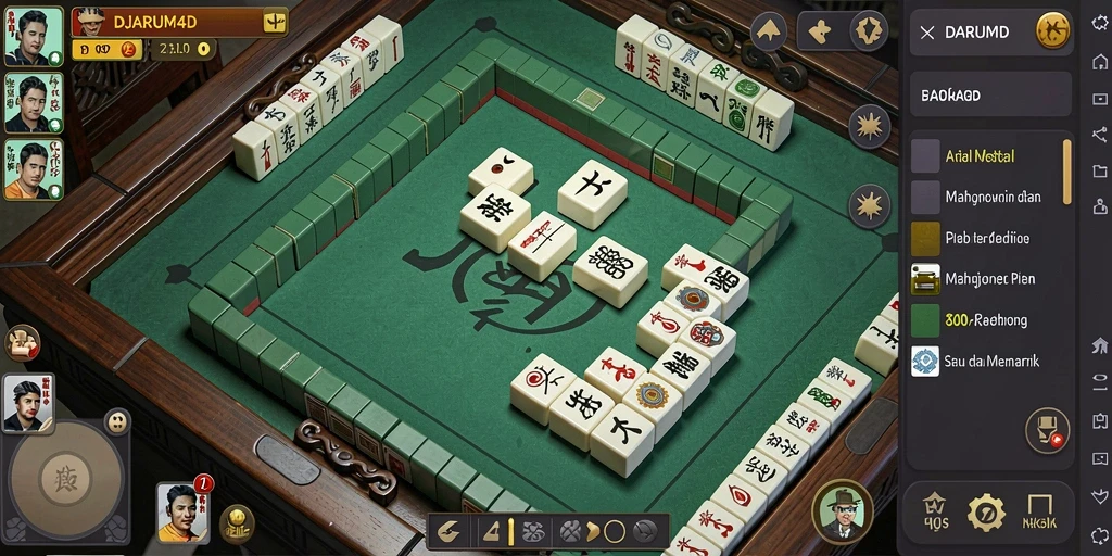 Tangkapan layar utama DJARUM4D menampilkan gameplay Mahjong yang seru.