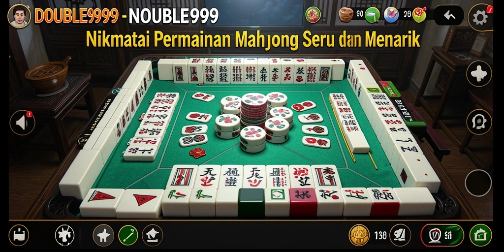 Tampilan gameplay Mahjong yang mendebarkan dalam DOUBLE999.