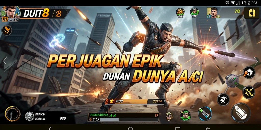 Screenshot utama menampilkan aksi mendebarkan dalam game DUIT8.