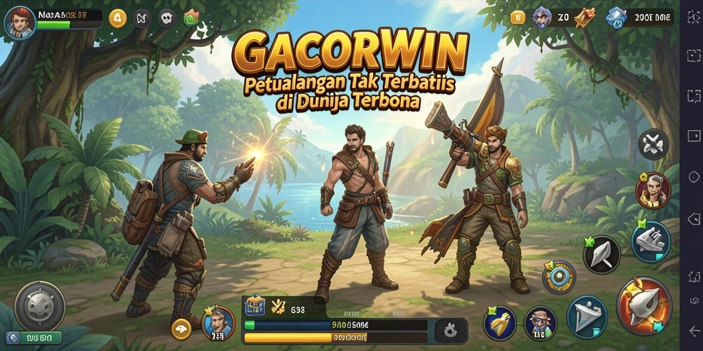 Screenshot gameplay <strong>GACORWIN</strong> menunjukkan petualangan mendebarkan di dunia terbuka.