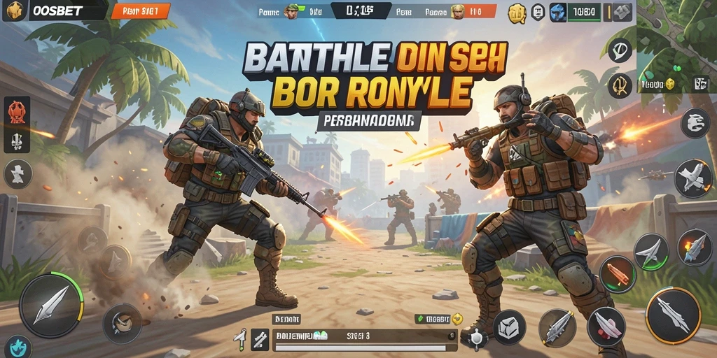 Tampilan aksi seru dalam permainan Battle Royale IOSBET.