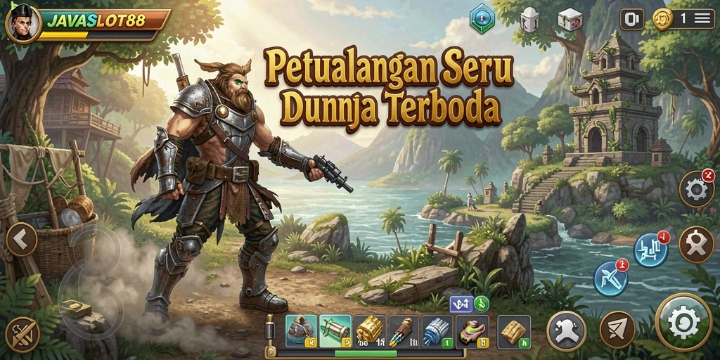 Tangkapan layar gameplay menakjubkan dari JAVASLOT88 dalam dunia terbuka.