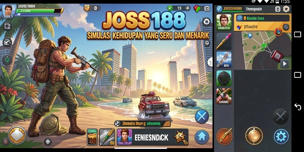 Screenshot utama JOSS188 menampilkan pengalaman gameplay simulasi yang mengasah kreativitas.