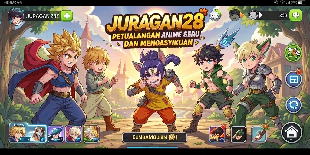 Tampilan gameplay seru dengan karakter anime terbaik.