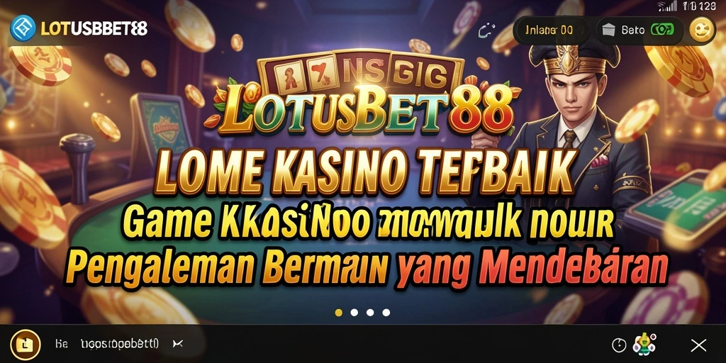 Screenshot utama LOTUSBET88 menampilkan gameplay Kasino yang seru dan mendebarkan.