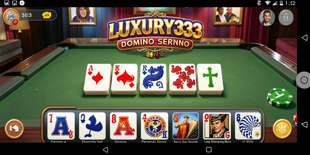 Tampilan gameplay seru pada LUXURY333 dengan domino menarik.