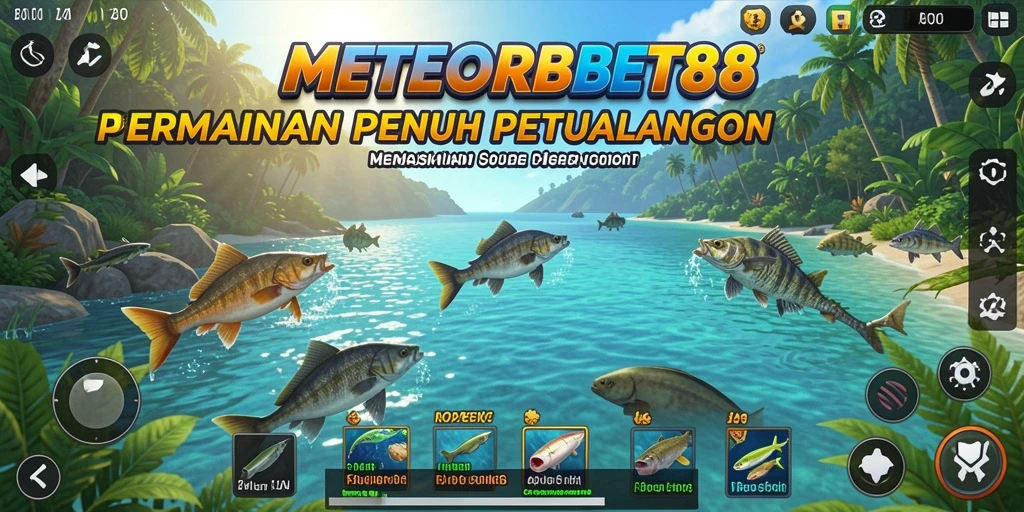 Tampilan mendebarkan dari gameplay memancing di METEORBET88.