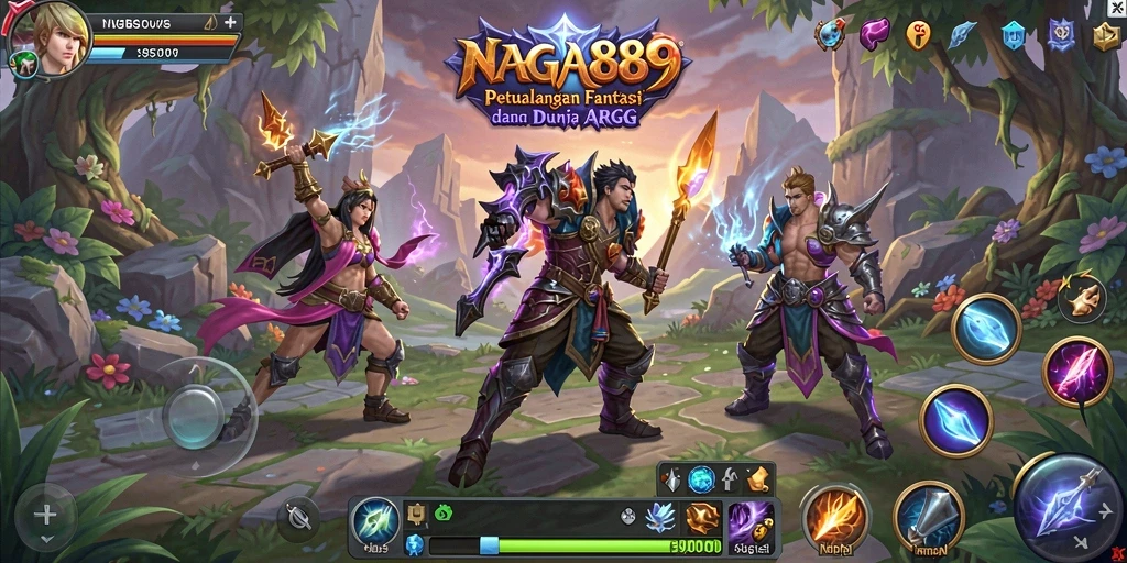 Tampilan dinamis dalam gameplay ARPG NAGA889 yang memukau.