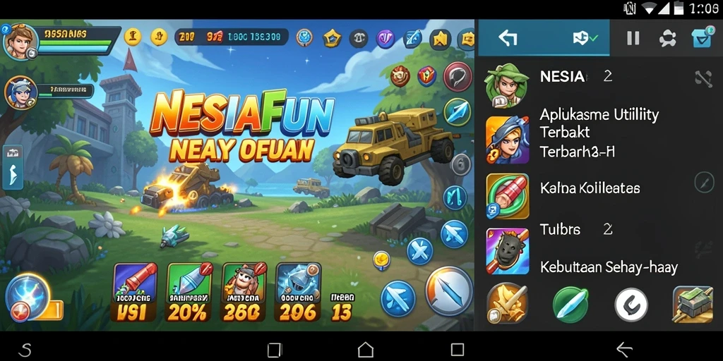Tampilan antarmuka NESIAFUN yang sederhana dan fungsional.