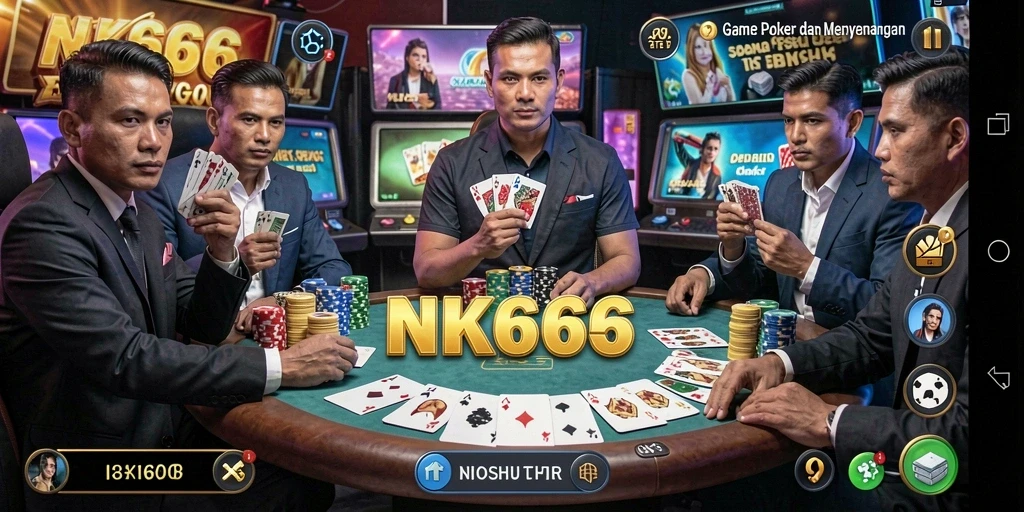 Tampilan gameplay NK666 yang menampilkan aksi poker yang seru.