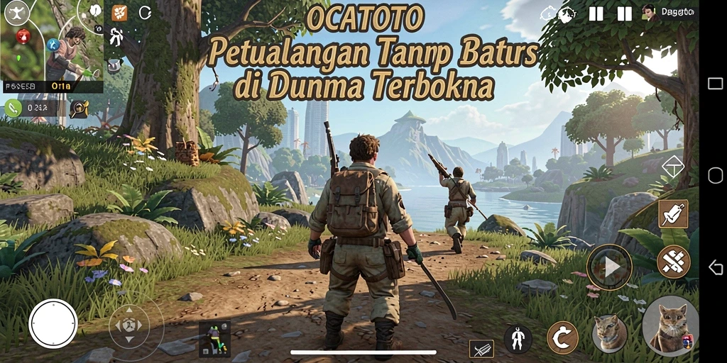 Screenshot gameplay OCATOTO yang menampilkan eksplorasi dunia terbuka.