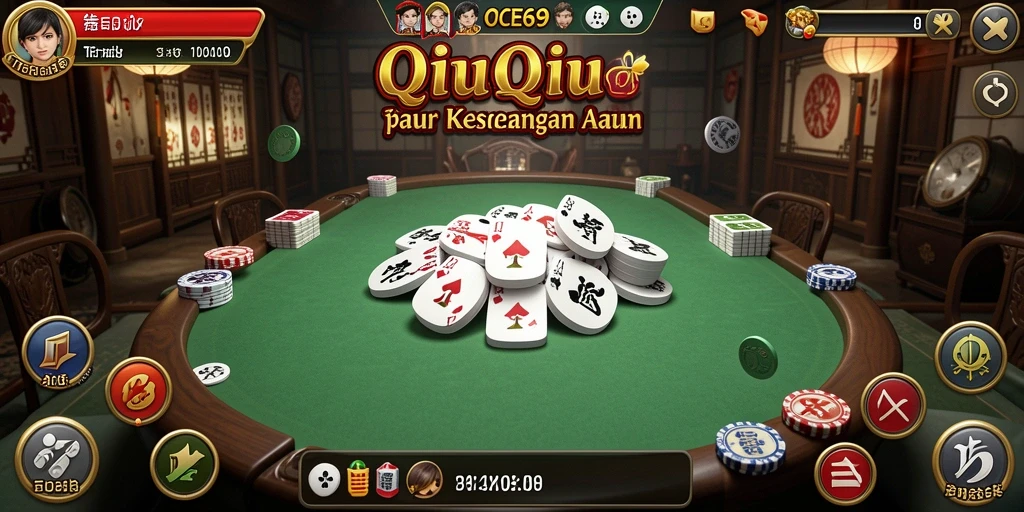 Screenshot gameplay OCE69 yang menampilkan serunya permainan QiuQiu.