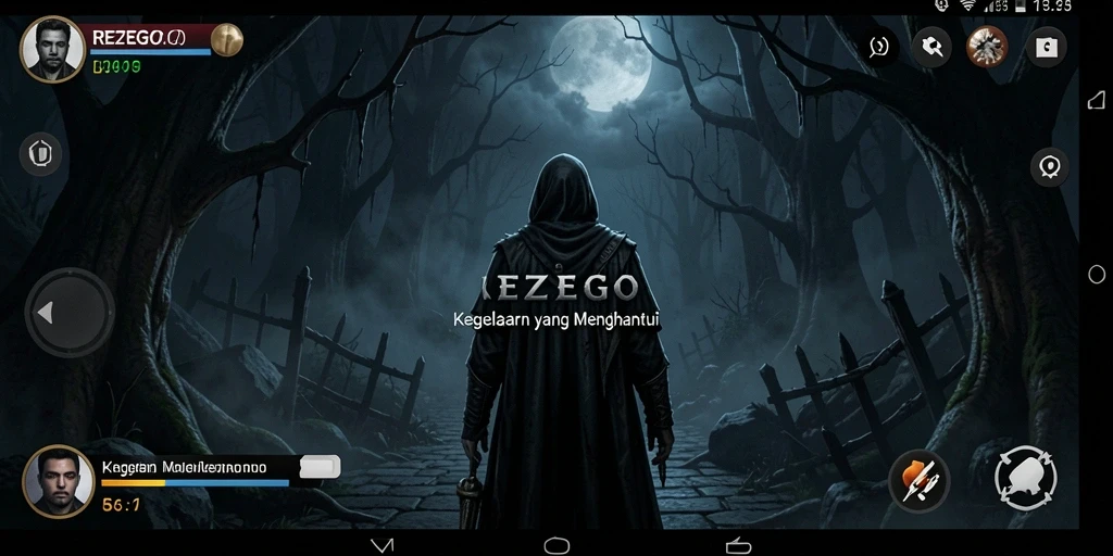 Pengalaman gameplay menyeramkan di dunia <strong>REZEGO</strong> yang penuh kegelapan.