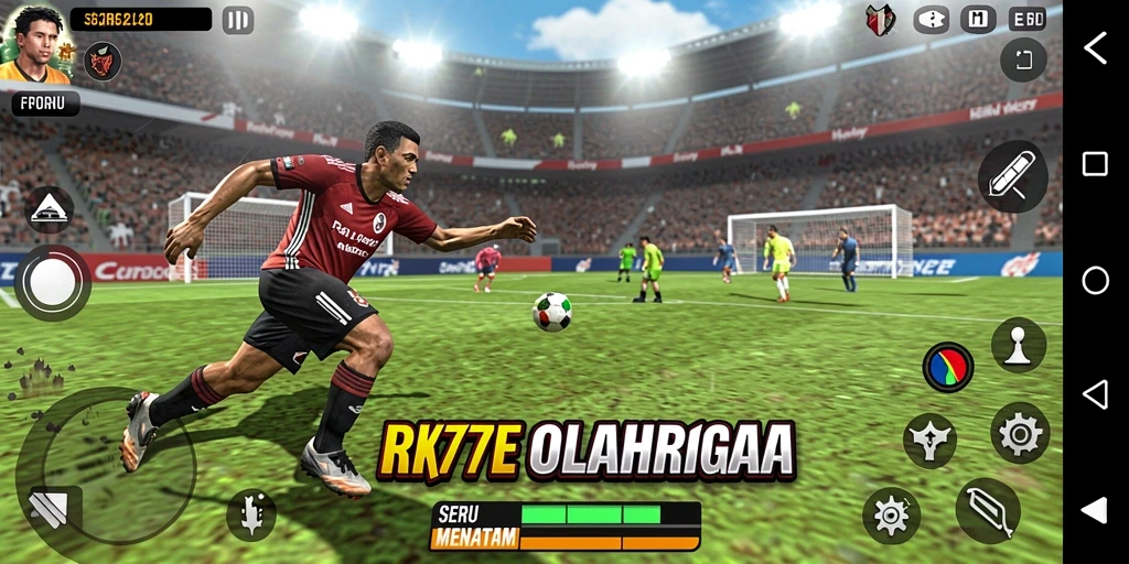 Tampilan utama RK77 dengan aksi olahraga yang seru.