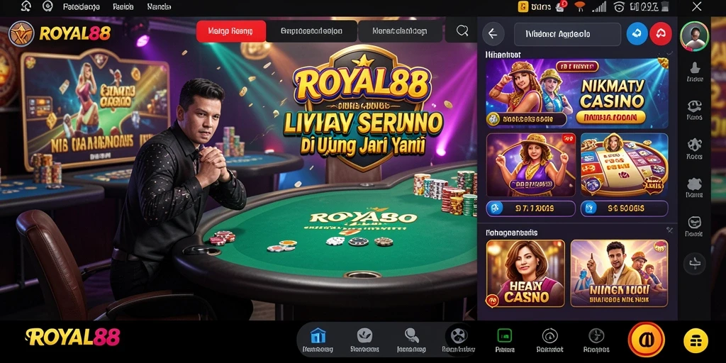 Screenshot gameplay Live Casino ROYAL88 yang mendebarkan dan interaktif.
