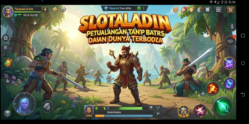 Screenshot menunjukkan pemandangan indah dalam dunia terbuka SLOTALADIN.