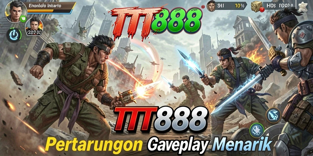 Screenshot gameplay TTT888 menampilkan pertarungan mendebarkan antara karakter.