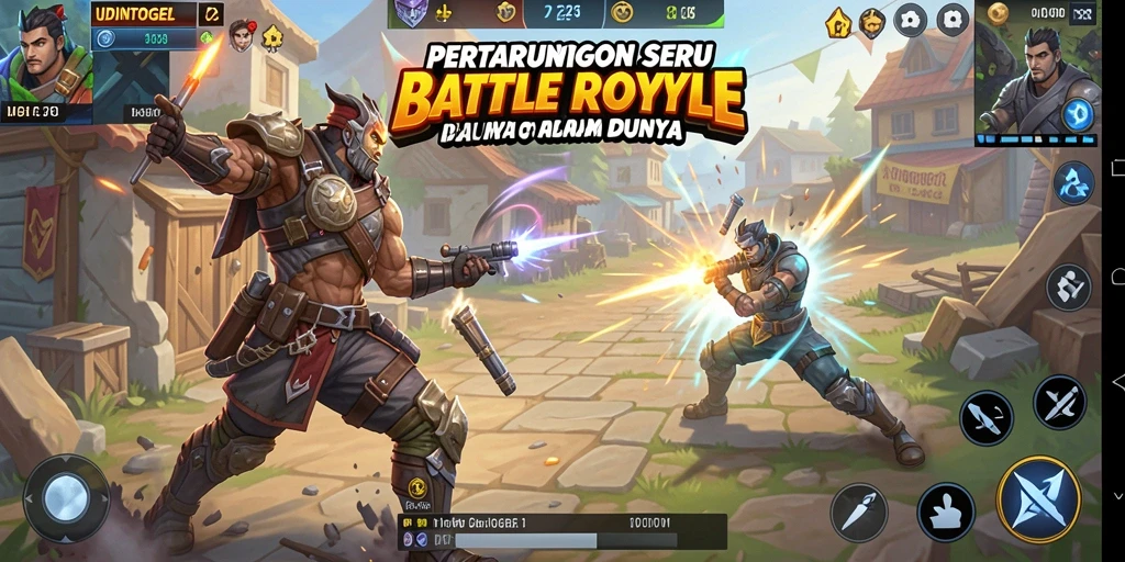 Tampilan screenshot yang menampilkan aksi seru dalam permainan Battle Royale.